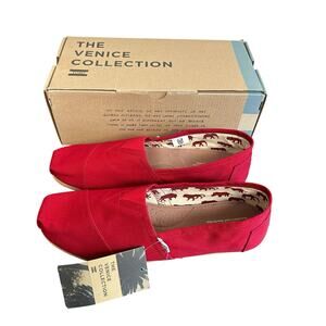 TOMS Men’s The Venice Collection Classic Red Canvas Shoes Size 12 NEW
